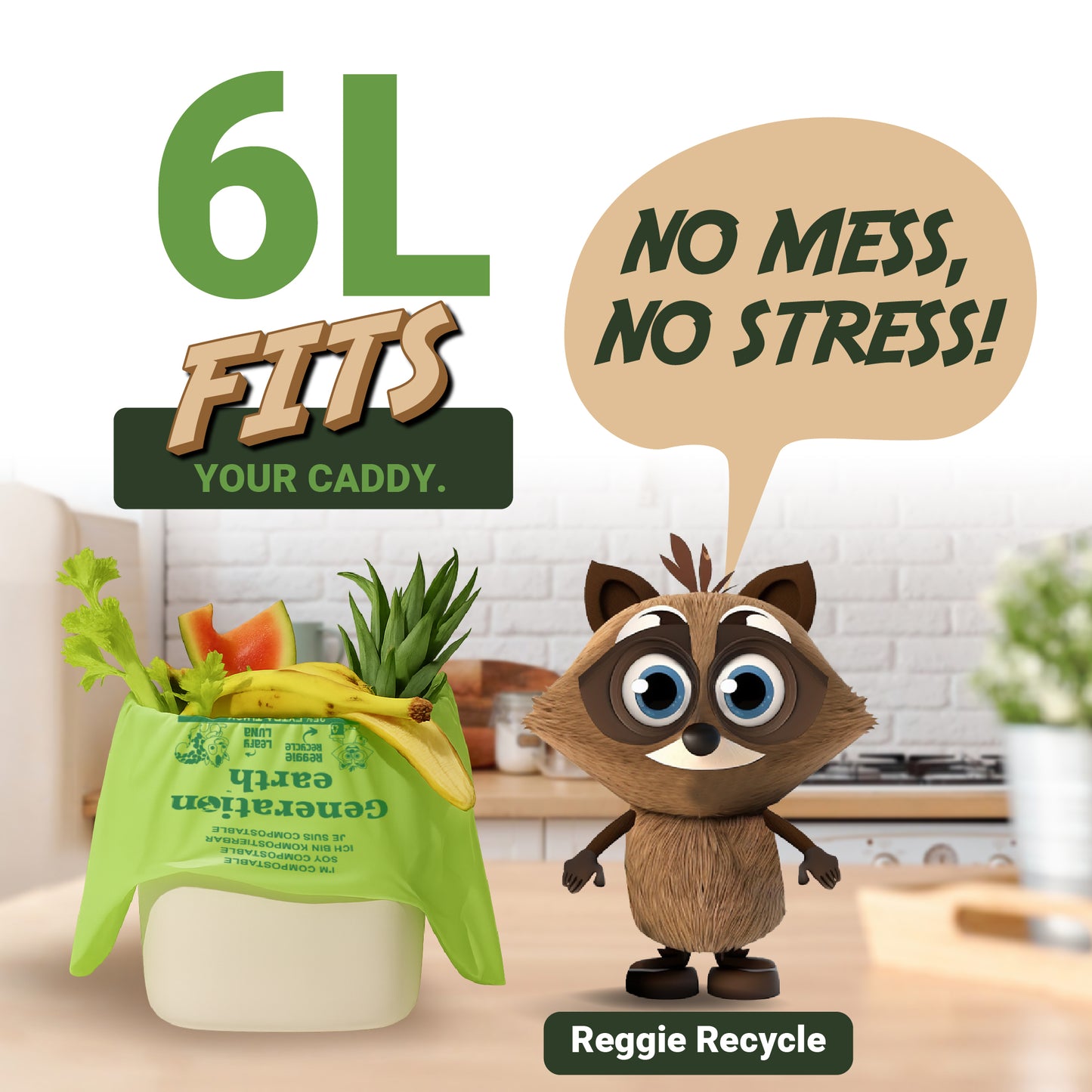 120pcs | 6L Food Waste Bags