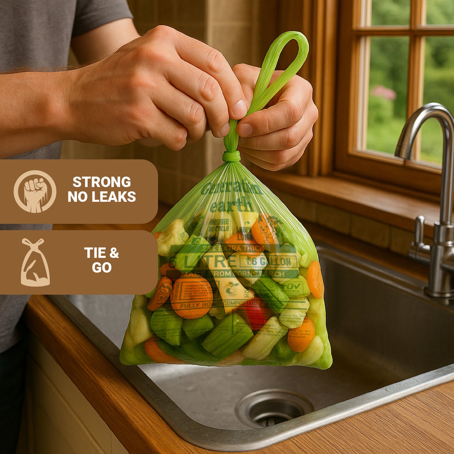 120pcs | 6L Food Waste Bags