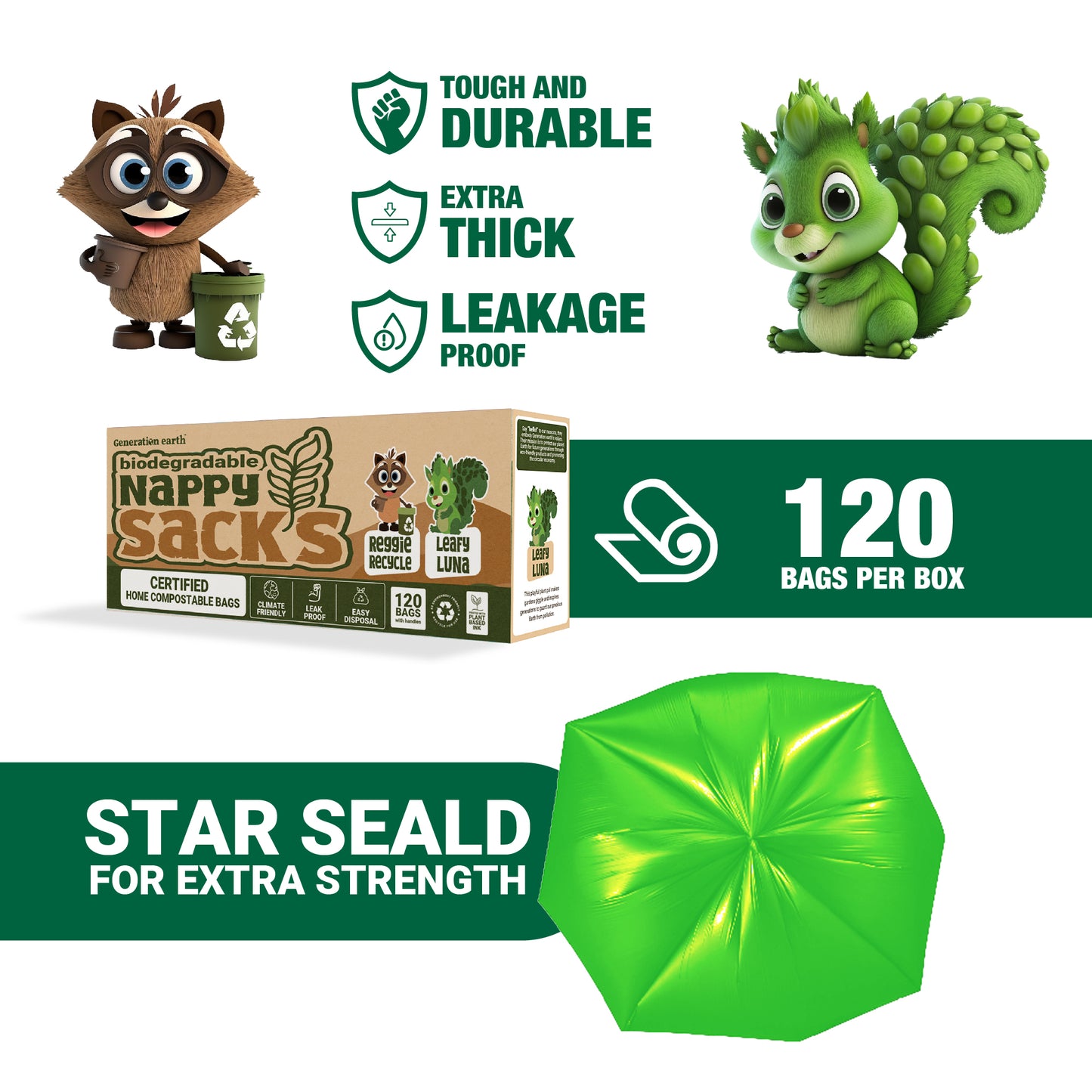 120pcs | Nappy Sacks